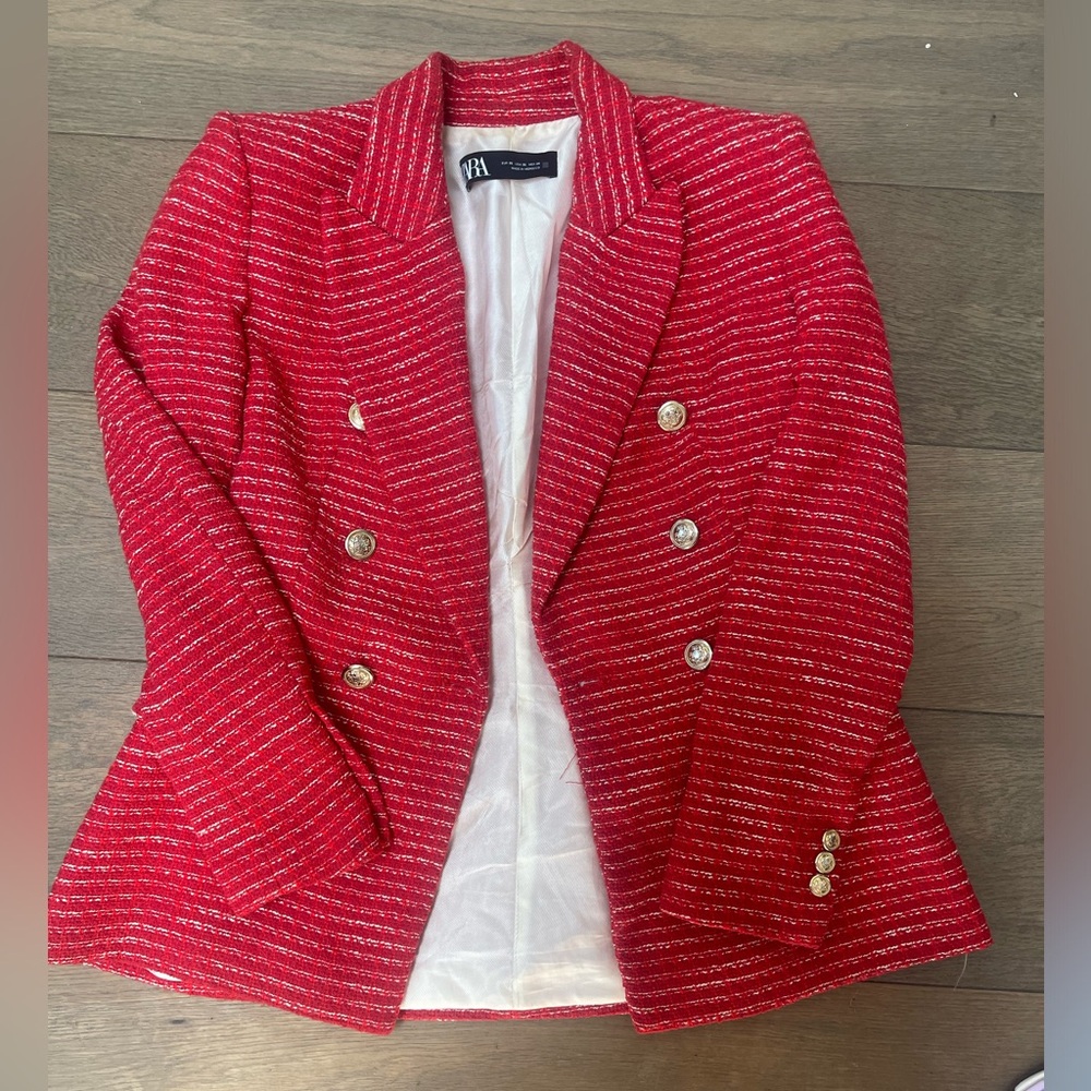 Zara red blazer size xs